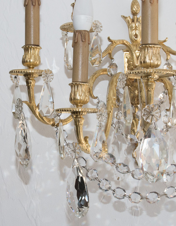 Pair Of Gilt Bronze Sconces Napoleon III Period