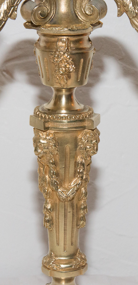 Paire De Chandeliers En Bronze Doré Henri Picard