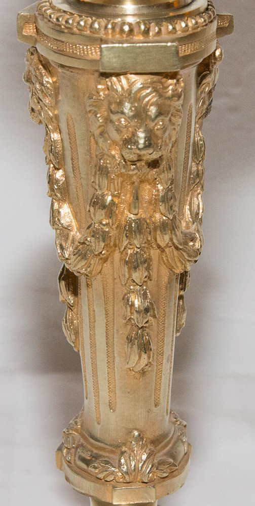 Paire De Chandeliers En Bronze Doré Henri Picard