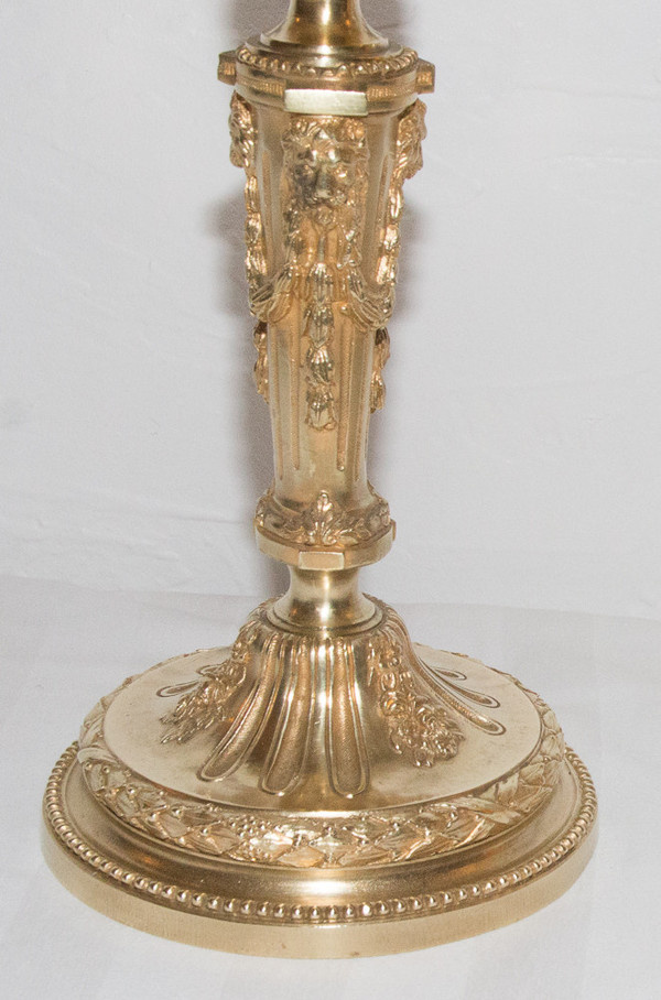 Paire De Chandeliers En Bronze Doré Henri Picard