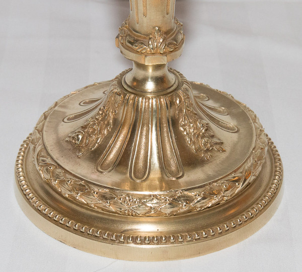 Paire De Chandeliers En Bronze Doré Henri Picard