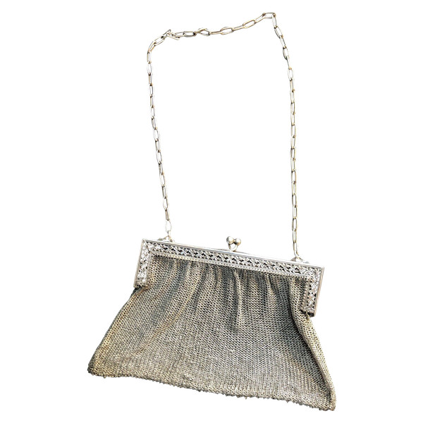 Aumoniere bag in solid silver late 19th century