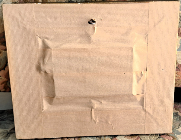 Ölgemälde auf Holztafel mit Darstellung von Kühen und Hühnern auf der Weide Ende des 19. Jahrhunderts