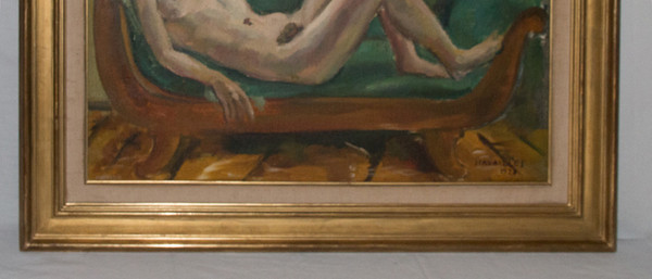   „Nackte Frau auf der Chaiselongue“ – Jules CAVAILLES datiert 1923