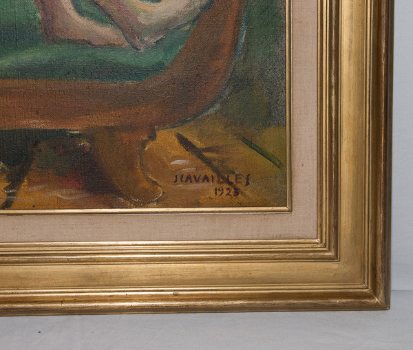  „Nackte Frau auf der Chaiselongue“ – Jules CAVAILLES datiert 1923