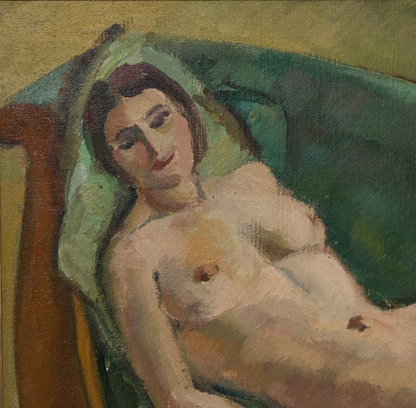   „Nackte Frau auf der Chaiselongue“ – Jules CAVAILLES datiert 1923