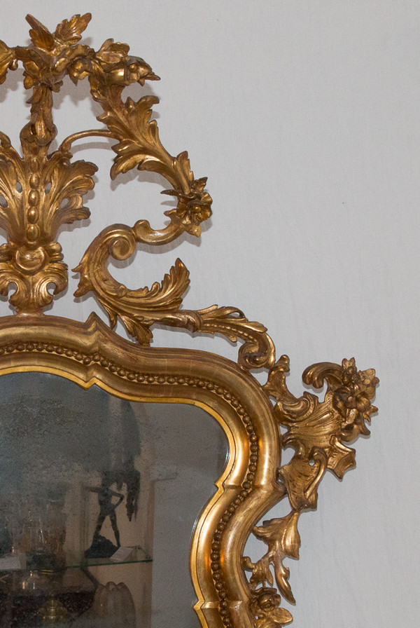 Miroir En Bois Doré  époque Napoléon III
