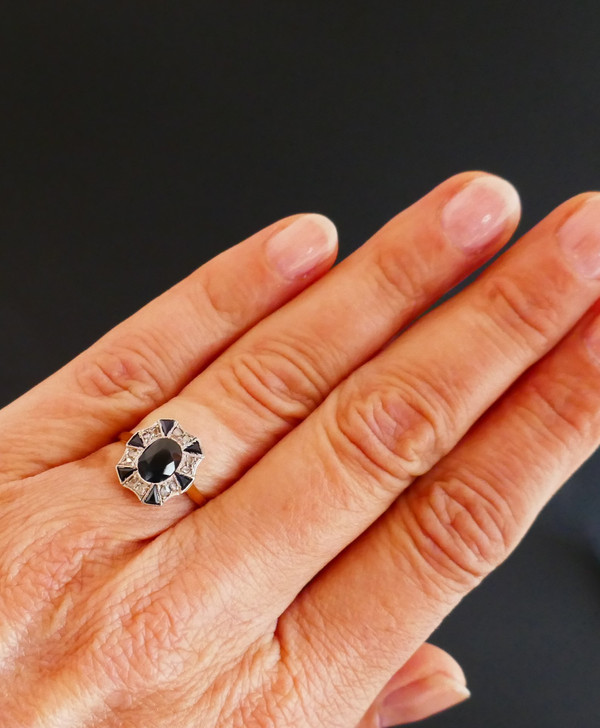 Art-Deco-Saphir-Diamant-Ring.