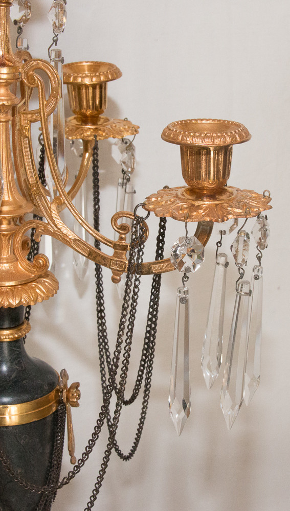  Coppia Di Candelabri Stile Direttorio, Periodo XIX Secolo
