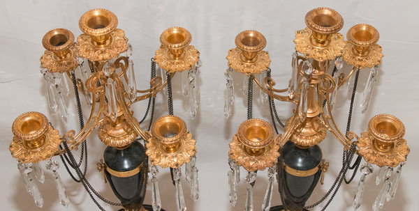  Coppia Di Candelabri Stile Direttorio, Periodo XIX Secolo