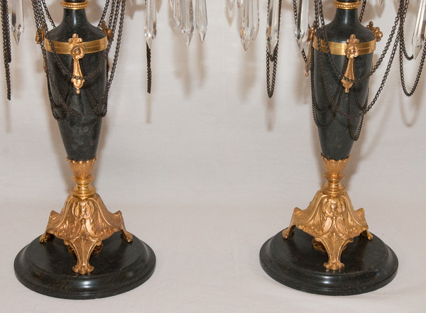  Coppia Di Candelabri Stile Direttorio, Periodo XIX Secolo