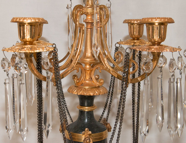  Coppia Di Candelabri Stile Direttorio, Periodo XIX Secolo