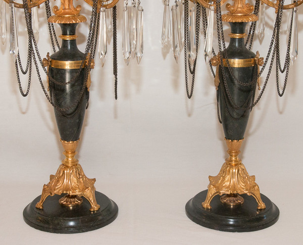  Coppia Di Candelabri Stile Direttorio, Periodo XIX Secolo