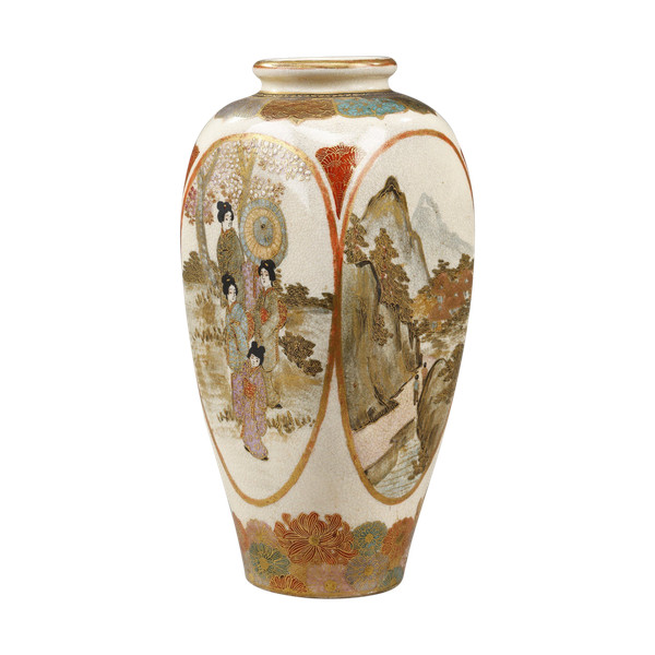 Kleine Satsuma-Porzellanvase aus Japan, Meiji-Zeit (1868-1912).