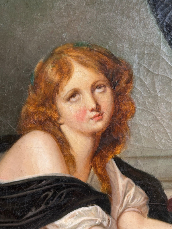 Ecole Française Du XIXe Siècle - d'Après Jean Baptiste Greuze - La Prière Du Matin