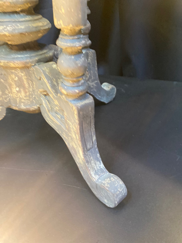 Napoleon III pedestal table dating from the 19th century polychrome pretty small model
