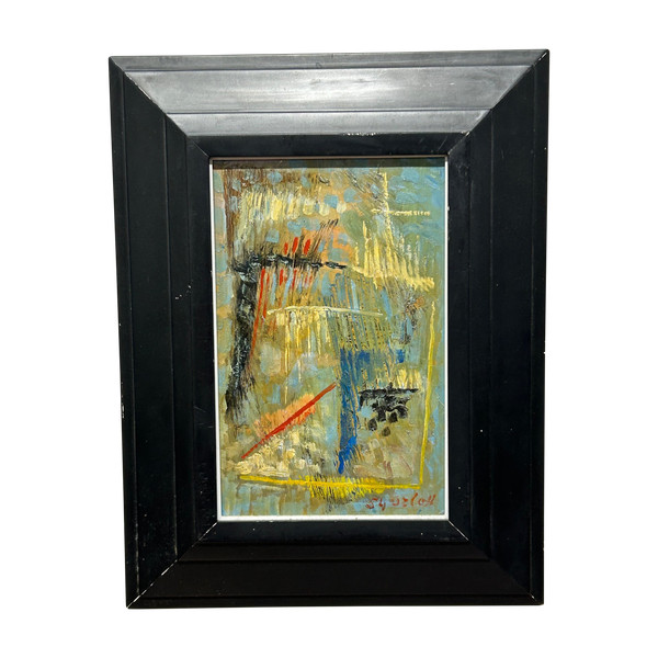 Orloff 1954 - Small Abstract Painting On Panel - Signed And Dated