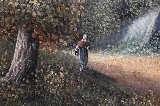  Tableau 'Village de campagne' signé Vallet - XIXe 