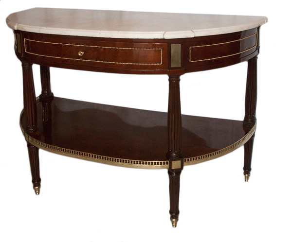Halbmondkonsole aus Mahagoni, Louis XVI-Zeit