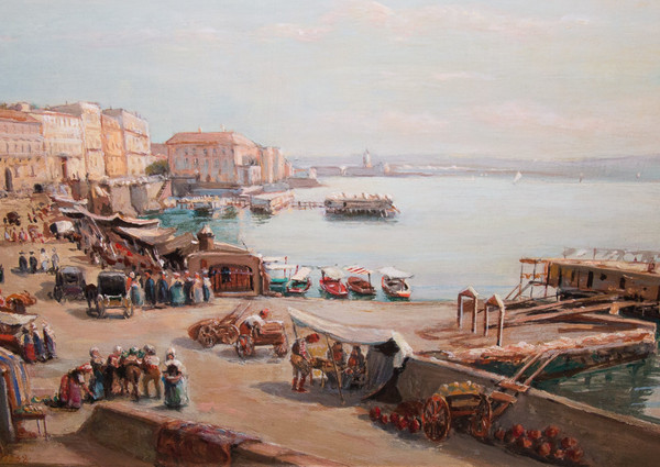 Napoli Borgo Santa Lucia Giacinto Gigante 1806-1876