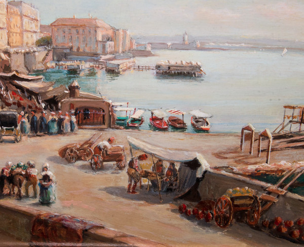 Napoli Borgo Santa Lucia Giacinto Gigante 1806-1876