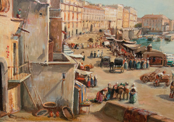 Napoli Borgo Santa Lucia Giacinto Gigante 1806-1876