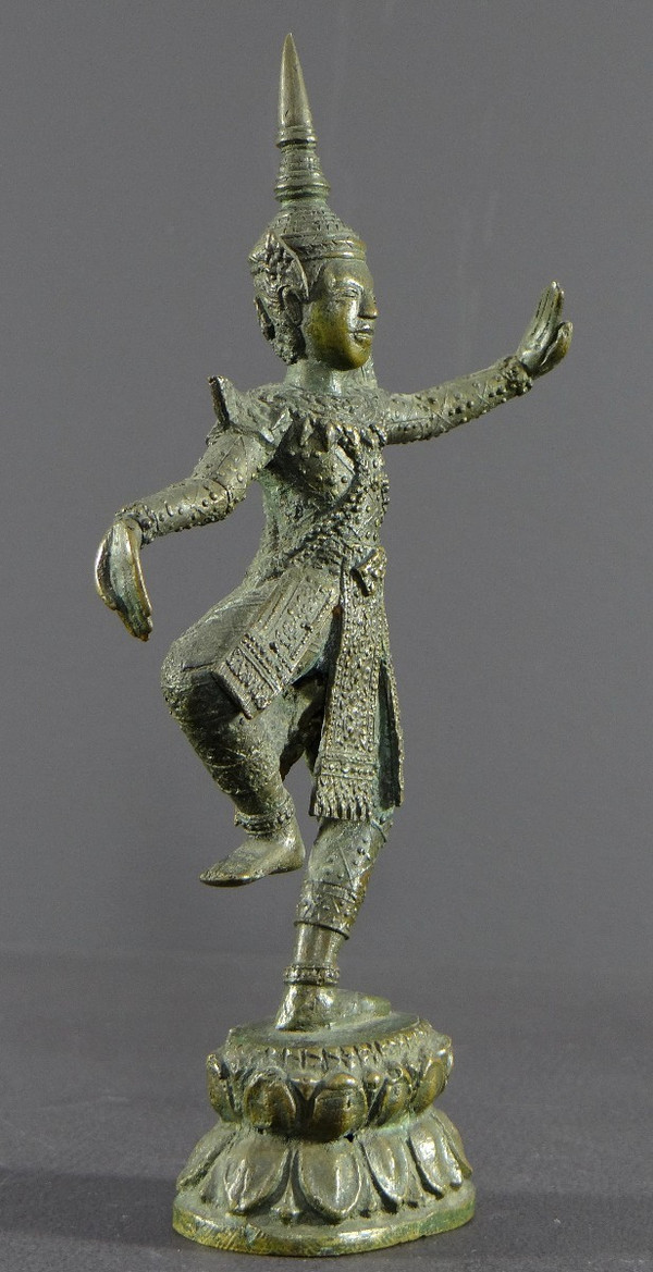 Thailand, Early 20th Century, Bronze Statuette Of Traditional Dancer.