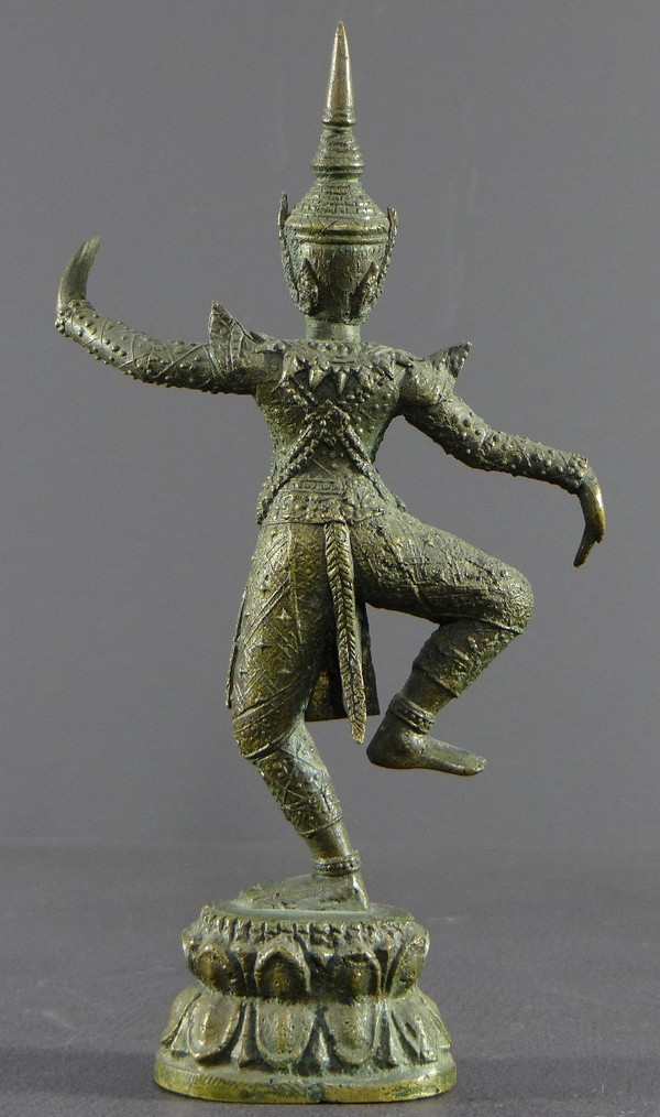 Thailand, Early 20th Century, Bronze Statuette Of Traditional Dancer.