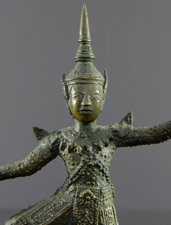 Thailand, Early 20th Century, Bronze Statuette Of Traditional Dancer.