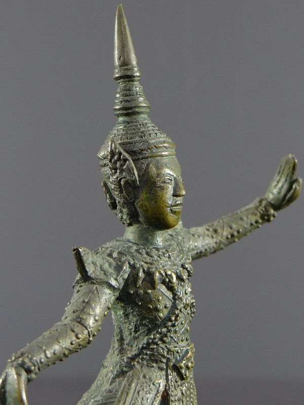 Thailand, Early 20th Century, Bronze Statuette Of Traditional Dancer.