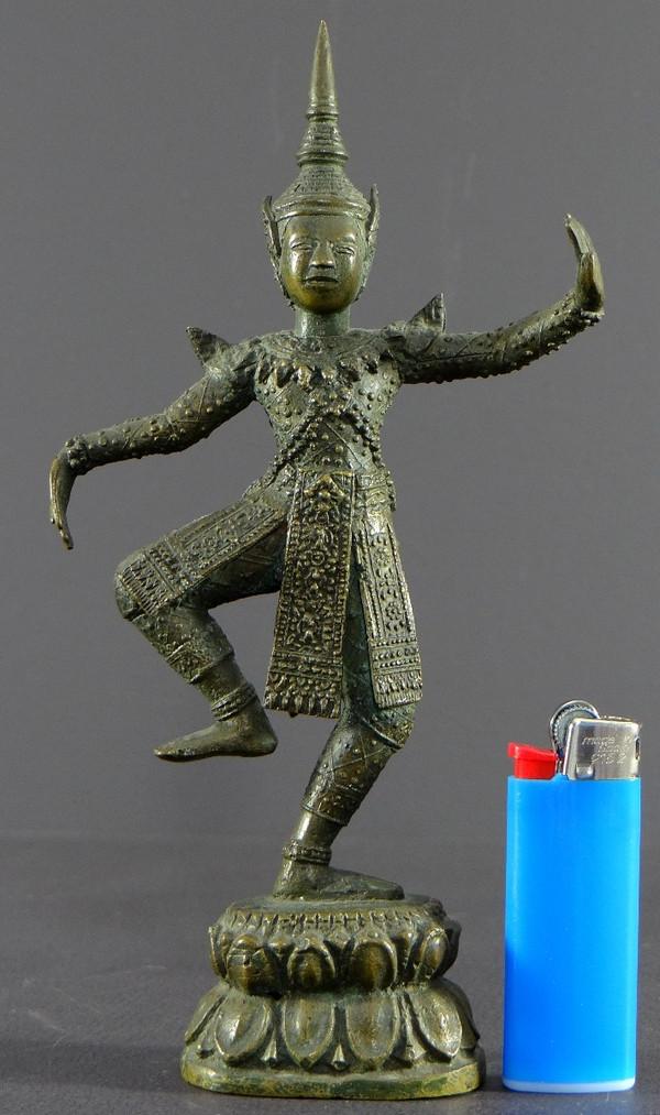 Thailand, Early 20th Century, Bronze Statuette Of Traditional Dancer.