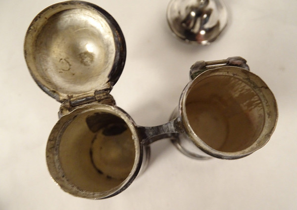 Paire Ampoules à Huile Sainte Argent Massif Fermiers Généraux XVIIIème