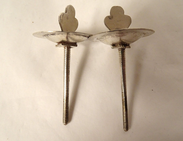 Paire Ampoules à Huile Sainte Argent Massif Fermiers Généraux XVIIIème