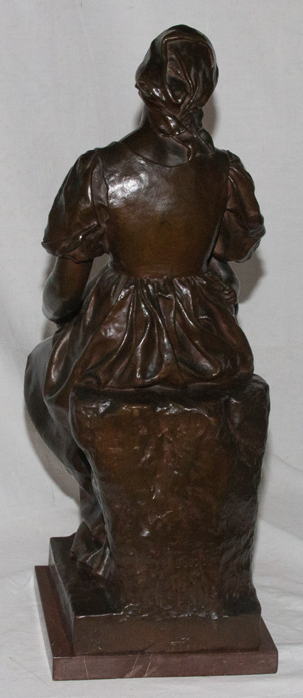 Bronzo "Maternità" firmato Paul Dubois 1829-1905