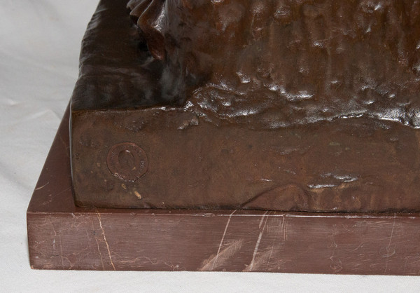 Bronzo "Maternità" firmato Paul Dubois 1829-1905