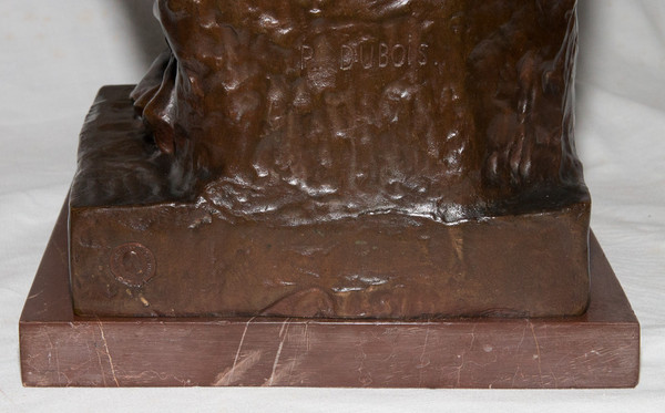 Bronzo "Maternità" firmato Paul Dubois 1829-1905