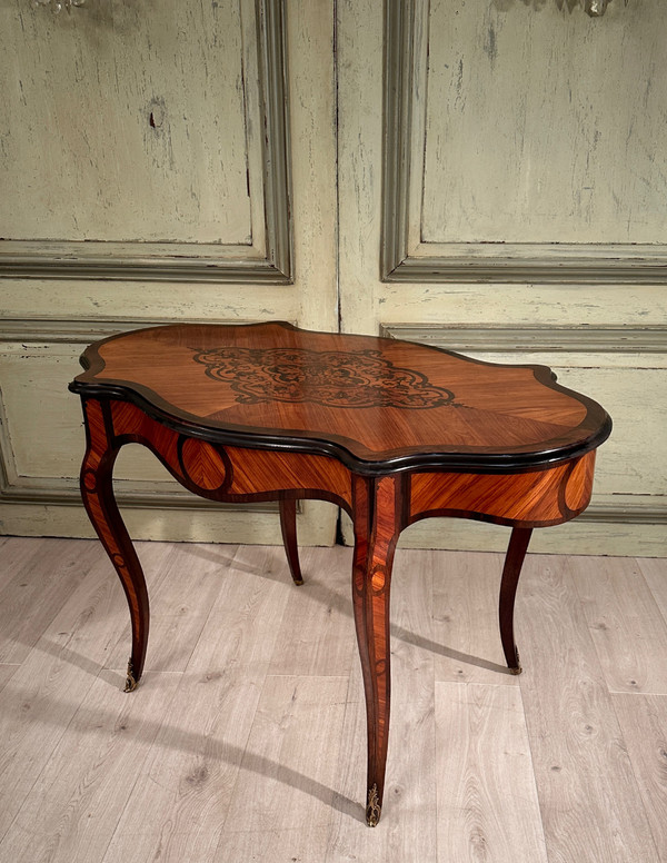 Small Desk In Marquetry From Napoleon III Period Circa 1870
