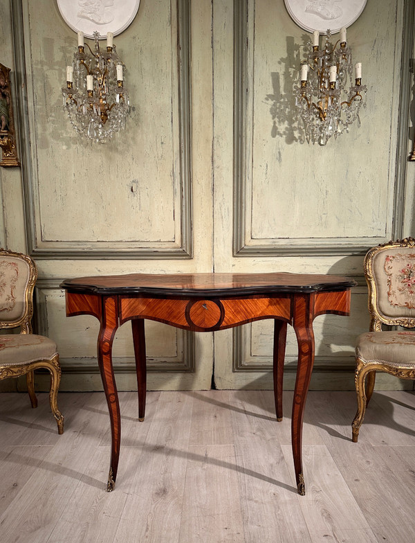 Small Desk In Marquetry From Napoleon III Period Circa 1870