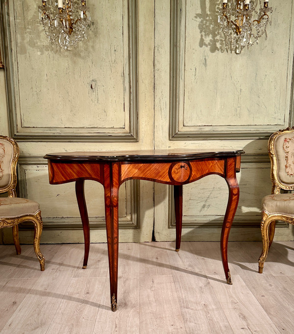 Small Desk In Marquetry From Napoleon III Period Circa 1870