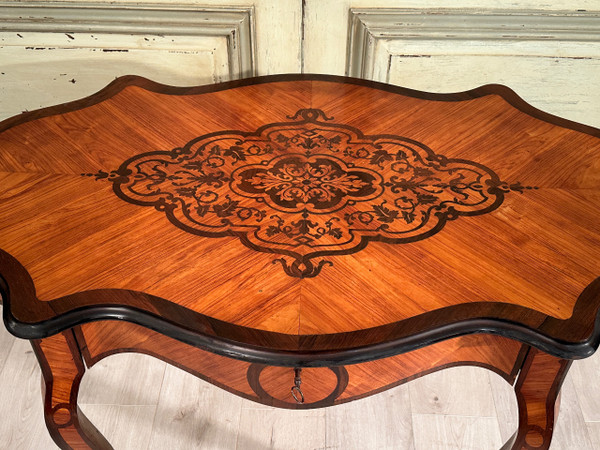 Small Desk In Marquetry From Napoleon III Period Circa 1870