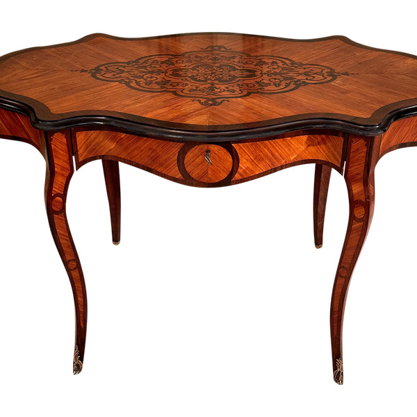 Small Desk In Marquetry From Napoleon III Period Circa 1870