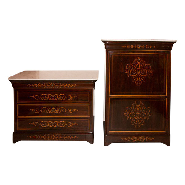 Commode et secrétaire époque Charles X