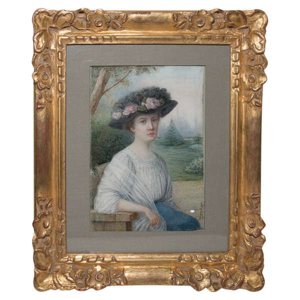 Portrait d'Une Jeune élégante By A Philippon Simonet Dated 1910