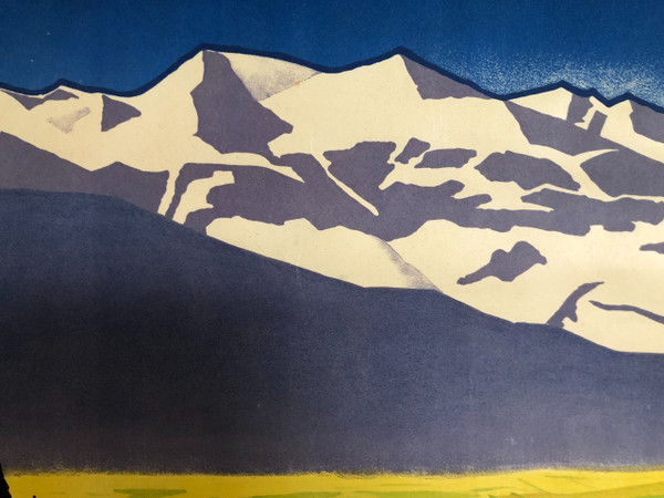 Affiche Berne Loetschberg Simplon Suisse 1931 par Eugen Henziross