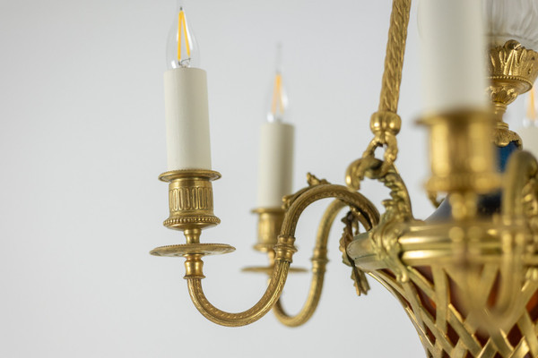 Louis XVI style ormolu chandelier. Circa 1900.