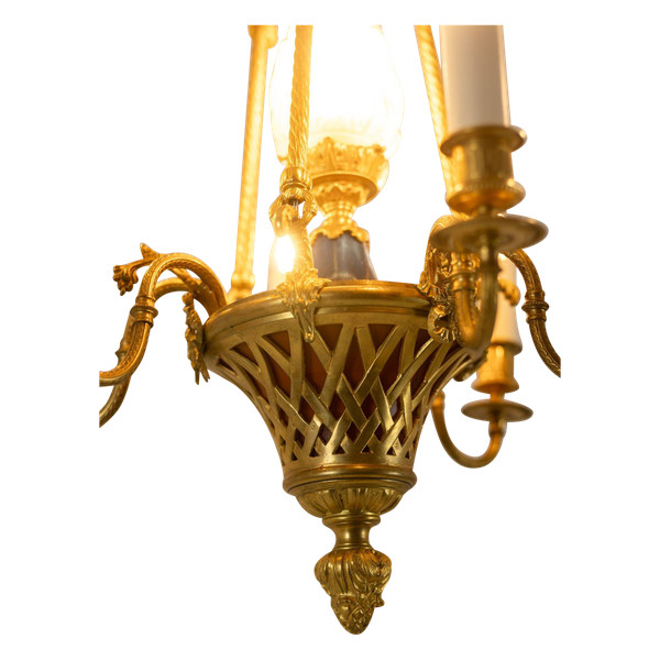 Louis XVI style ormolu chandelier. Circa 1900.