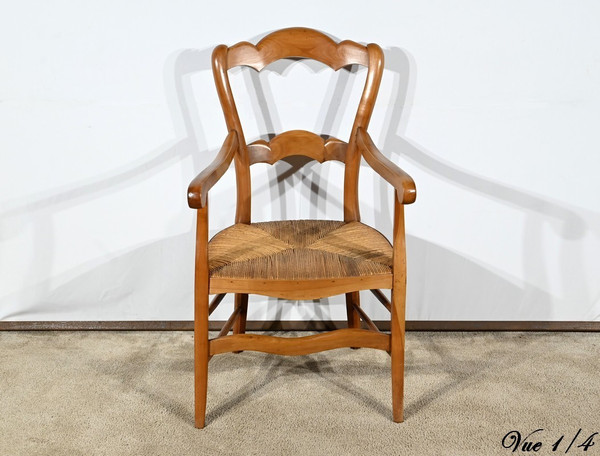 Fauteuil Grand-Mère en Merisier, style Louis Philippe – Fin XIXe