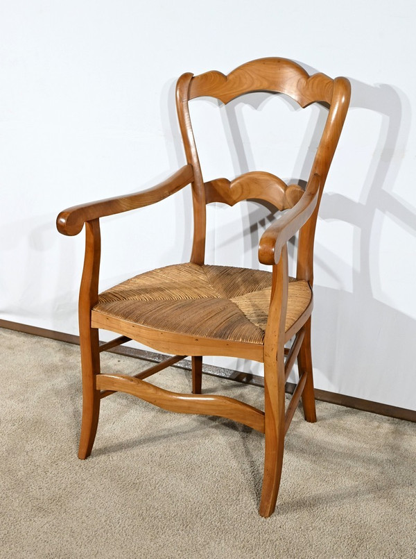 Fauteuil Grand-Mère en Merisier, style Louis Philippe – Fin XIXe
