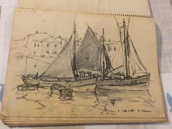 Notebook of 63 drawings André BERONNEAU