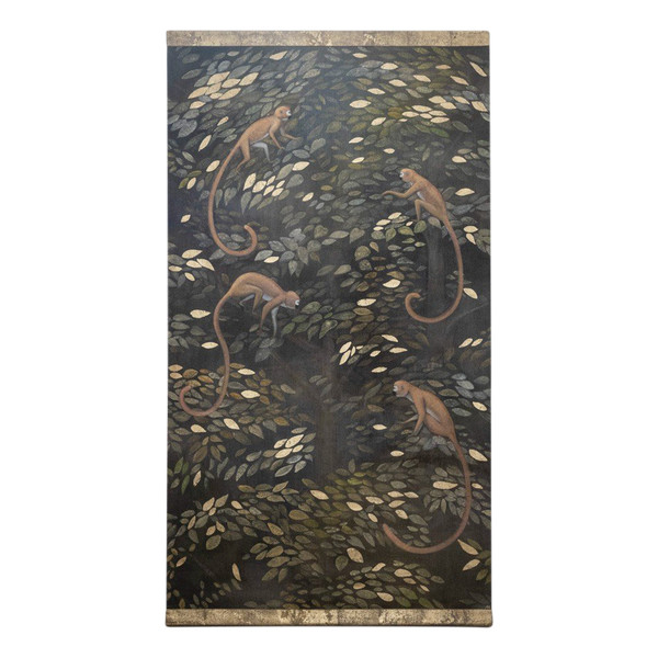 Painted canvas representing chimpanzees. Contemporary work.